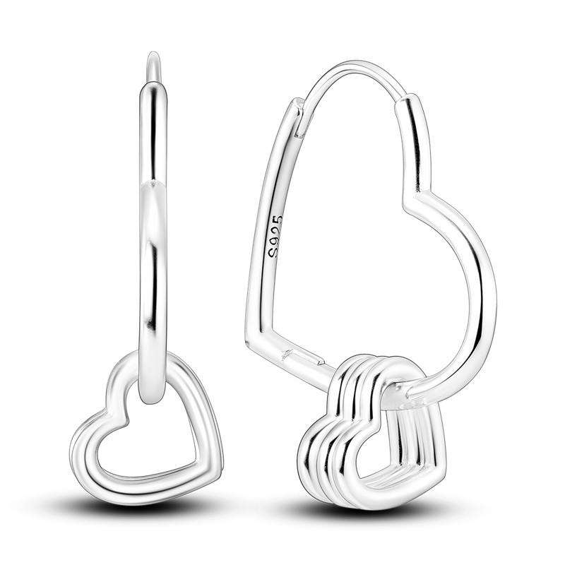 925 Silver Exquisite Simple Love Heart Series Drop Earring For Woman Fashion Party Gift Elegant Jewelry Accessories