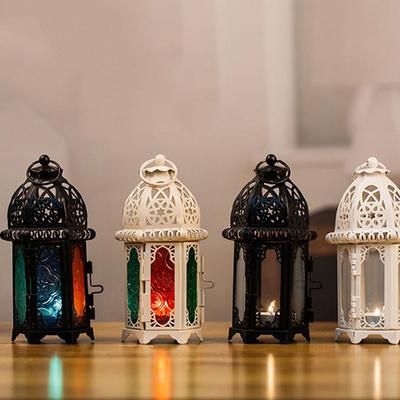 Klares Glas Marokkanischer Stil Kerzenlaterne Teelichthalter Kerzenständer für Hochzeitsfeierdeko Zuhause Ladendisplay
