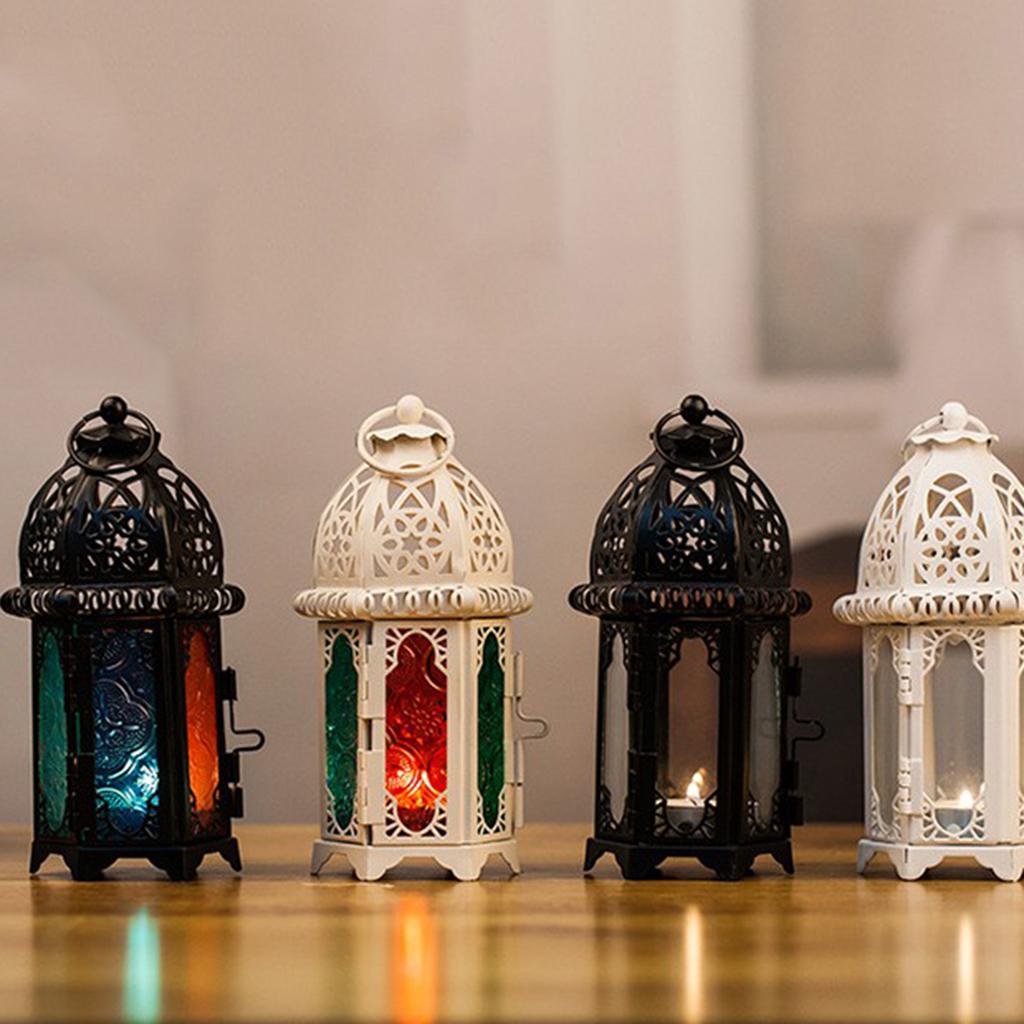 Clear Glass Moroccan Style Candle Lantern Tealight Candle Holder Candlestick for Wedding Party Decor Home Shop Display