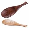 User Friendly Wooden Fish Rice Scoops Heat Resistant Handle Kitchen Tool Unique Shape Multipurpose Cooking Accessory