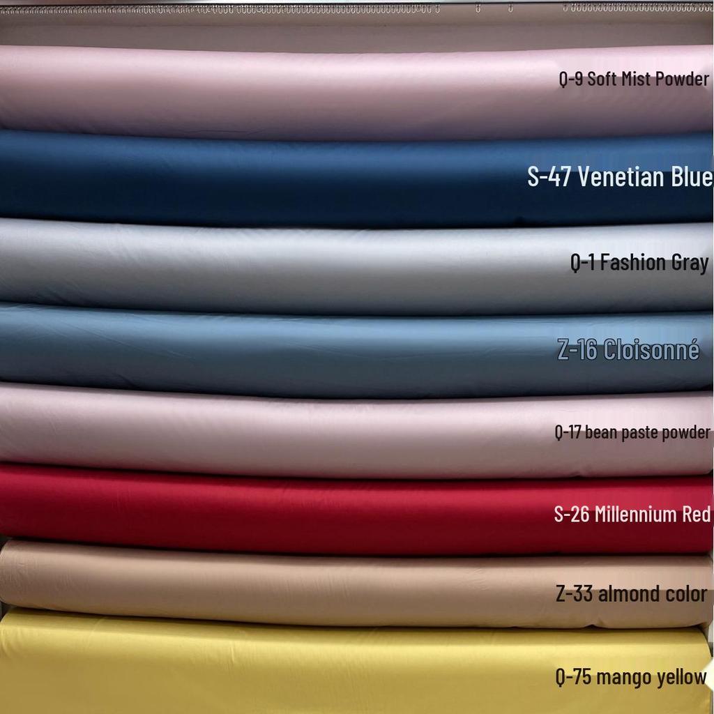 50S Pure Cotton Sateen Solid Color Brocade Fabric Duvet Cover & Bed Sheet Hotel Collection