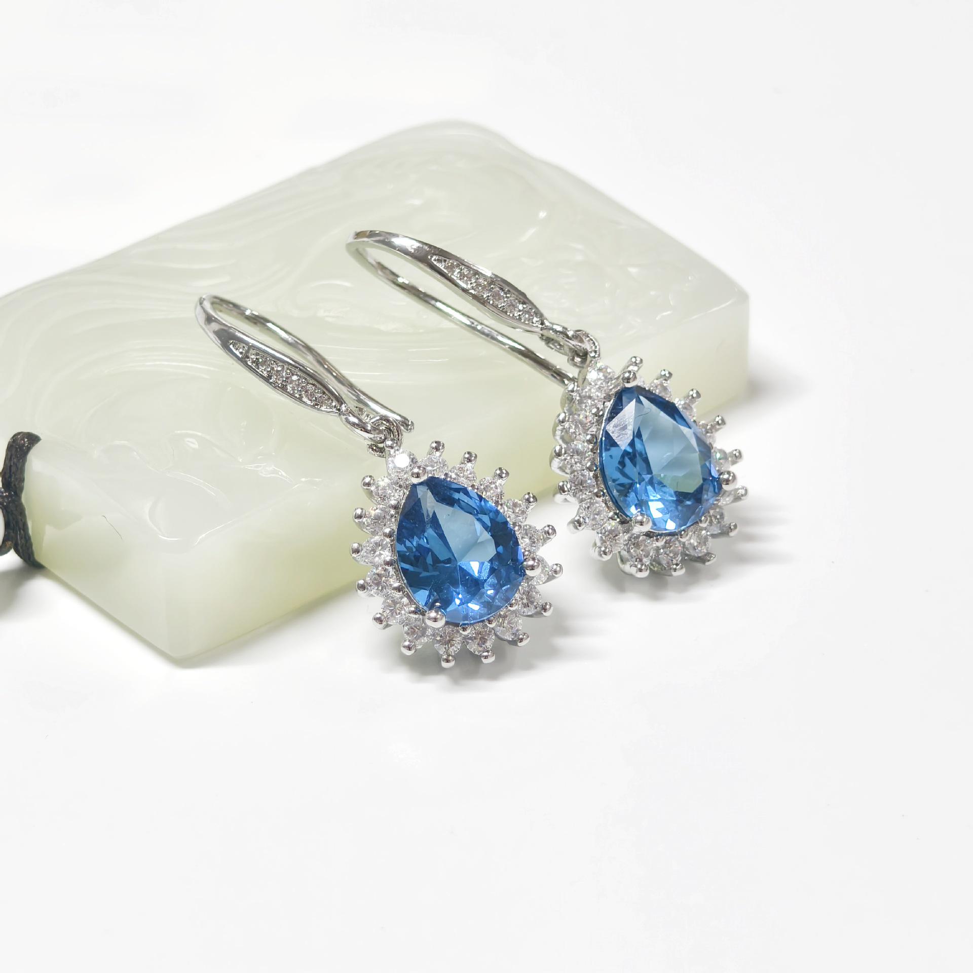 Gusien Jewelry Серьги-каффы с искусственными драгоценными камнями в форме капли – Модные серьги для женщин