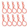 10Pcs 13MM RC Car Shell Clip RShape Metal Body Clips Pins for 15 16 18 110 RC Car(Orange )