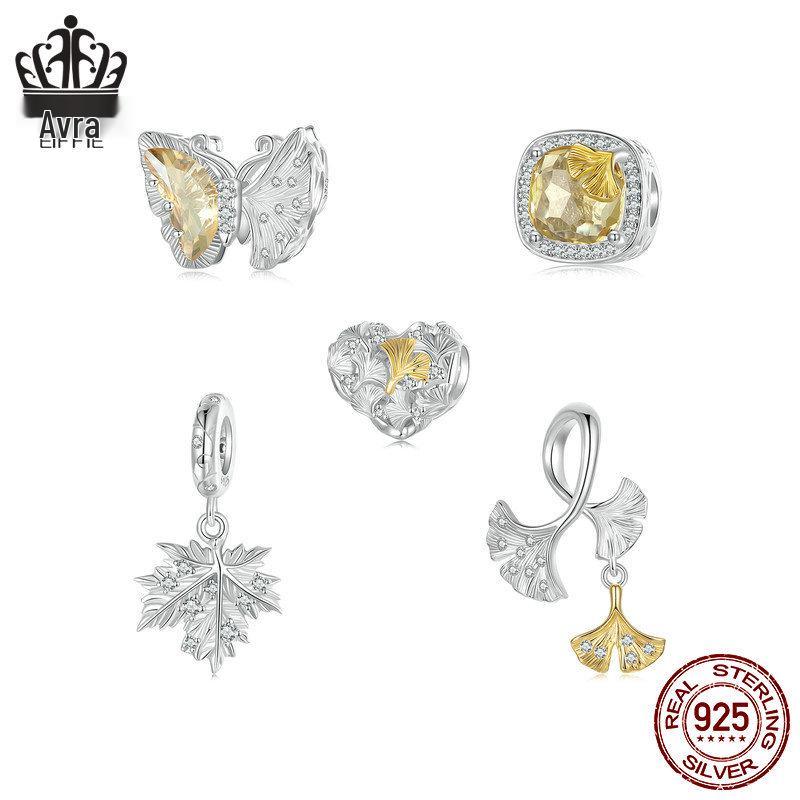 Everle Late Autumn Ginkgo & Maple Leaf Beaded DIY Bracelet Accessories