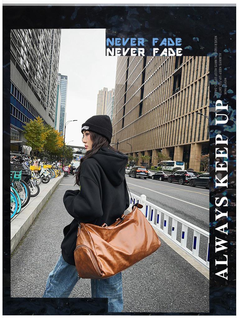 Ruiying Retro Vodotěsná Unisex Cestovní Taška z PU Kůže - Velká Kapacita, Zavazadlo do Posilovny a Letadla