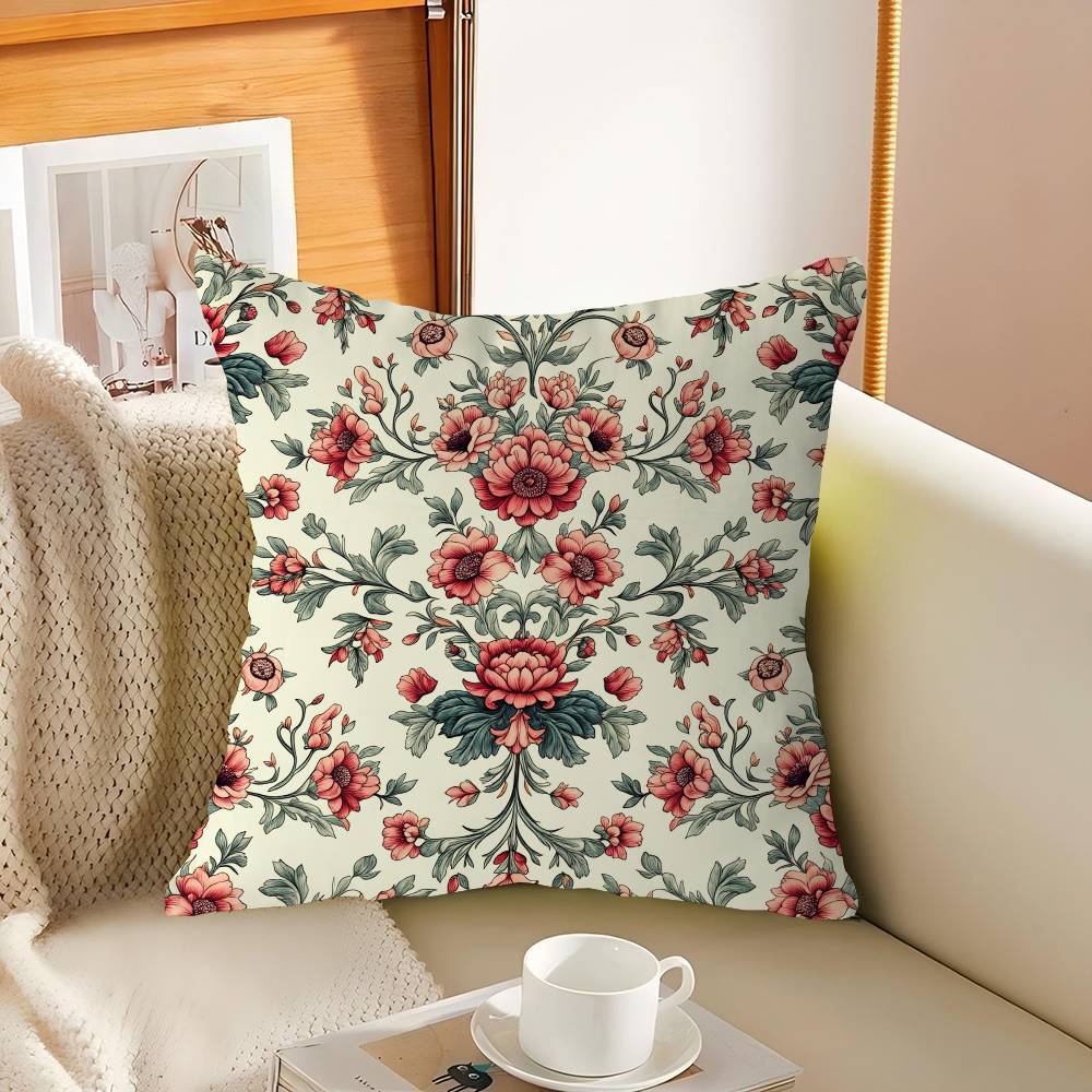 Elegant And Gentle Floral Print Pillow Cover Sofa Cushion Cover Home Room Decoration Children Gift