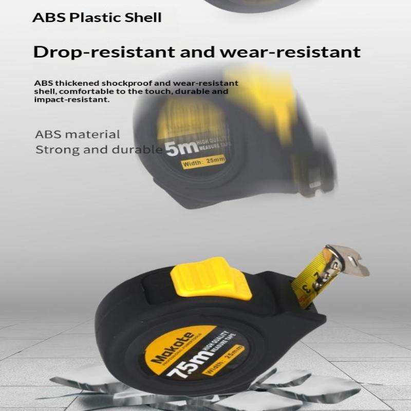 Precise Clear Steel Tape Measure Retractable 3M/5M/7.5M/10M Thickened Rubberized Woodworking Wear-Resistant Tool Tape Ruler