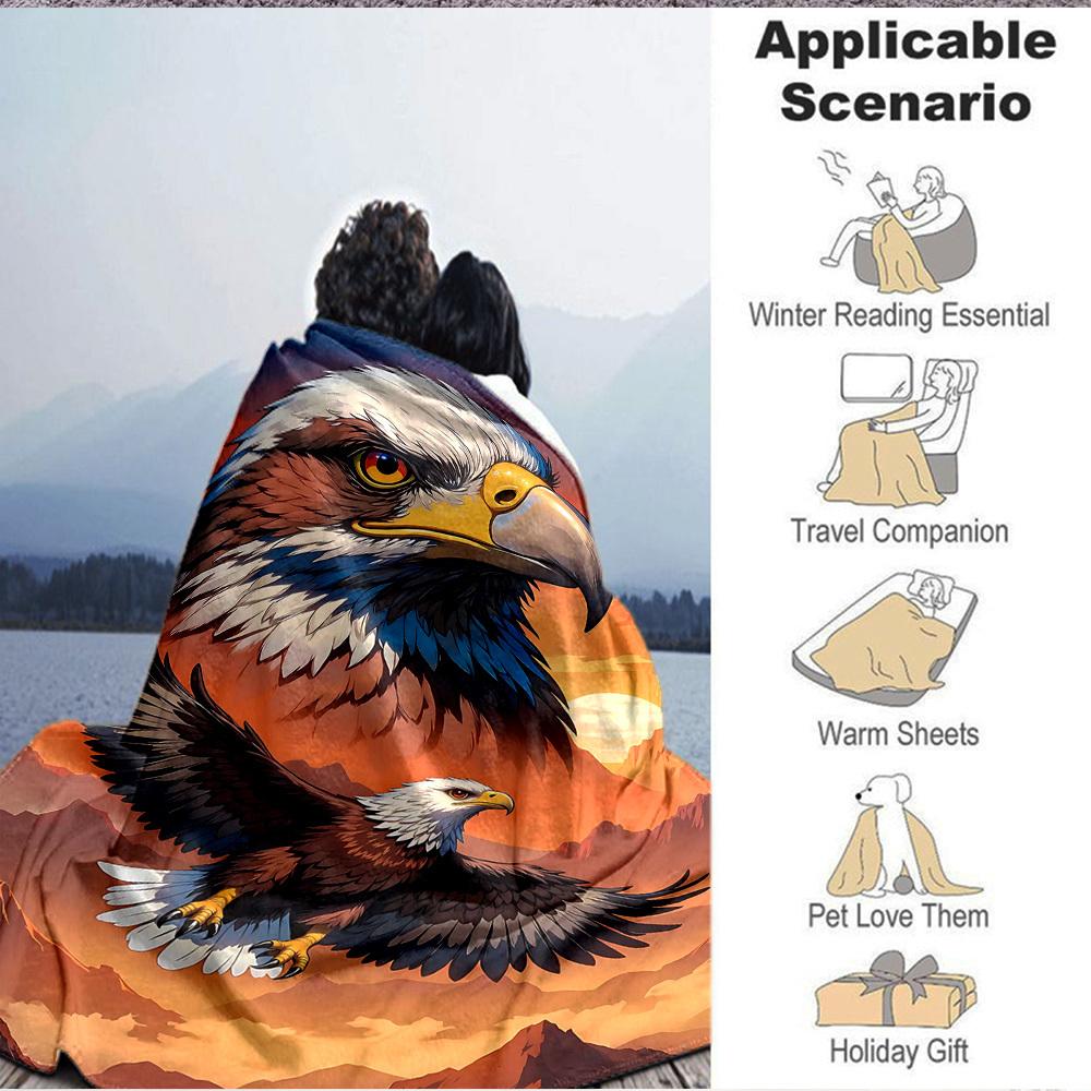1pc Eagle, Wildlife Blanket Lightweight Blanket Throw Blanket For Sofa, Bed, Travel, Camping, Livingroom, Office, Couch, Chair yy251010098