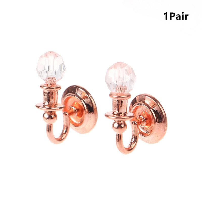 1Pair 1:12 Dollhouse Miniature Wall Light Lamp Home Furniture Model Decor Toy