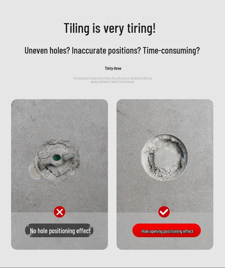 Adjustable Multifunction Tile Hole Locator and Ruler Tool