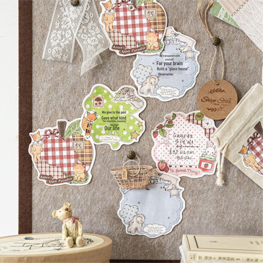 Penny's Retro Patchwork Sticky Notes - Handmade Box Series for Students, Office, and Reminders