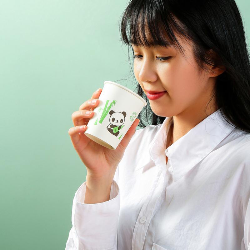 50Pcs Disposable Coffee Cups Thickened Bamboo Fiber Cup Household Water Cup Juice Milk Bubble Tea Cup