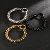Kalen 316L Stainless Steel Singapore Twisted Chain Men's 210mm Simple Spring Clasp Bracelet Jewelry Accessories