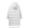 Men's Trendy Winter Long Hooded Down Jacket, Over-the-Knee, White Duck Filling, Unisex Outdoor Warmth Coat.