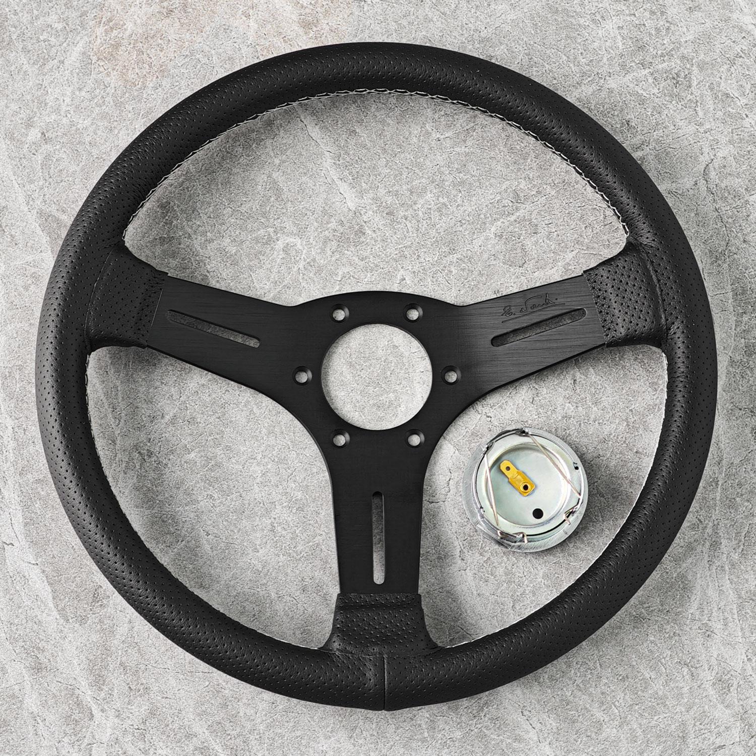 13inch Universal Leather Steering Wheel Tuning Sports Car Accessories Steering Wheel чёрный