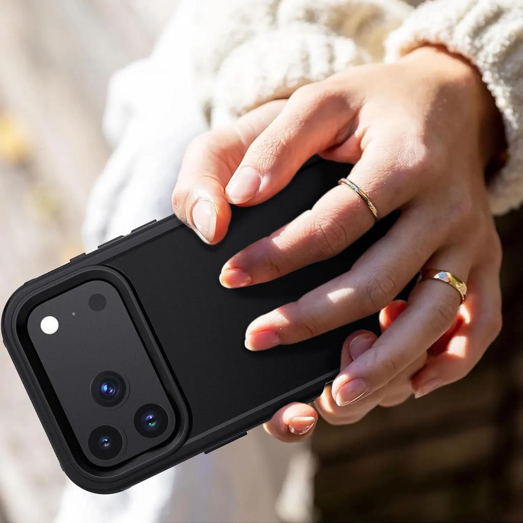 Enhanced Drop Protection 3IN1 Black Defender Phone Case for IPhone Air 17 Pro Max 16 E 15 14 Plus 13 12 Hard OttBox Armor Dustproof Anti-drop Cover