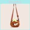 Original Plush Bear Shoulder Bag With Keychain For Teen Fashion And Casual Use