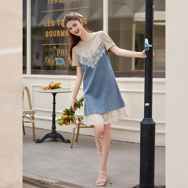 Bailuyu Elegant Faux Two-Piece A-Line Midi Dress