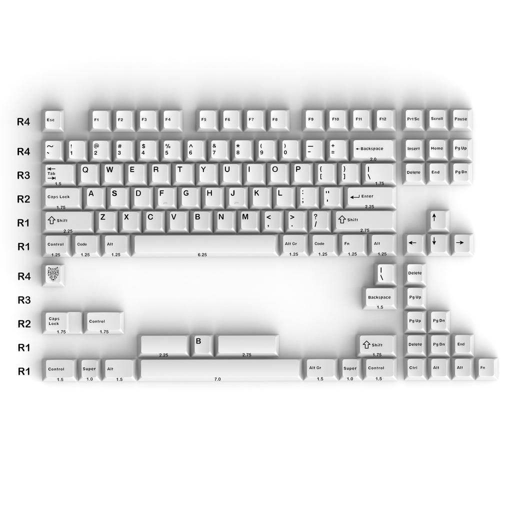 GMK WOB/wOB Keycaps Double Shot 114 Keys PBT Cherry Profile Alice Layout White Black Keycaps For Mechanical Keyboards 7u Keys