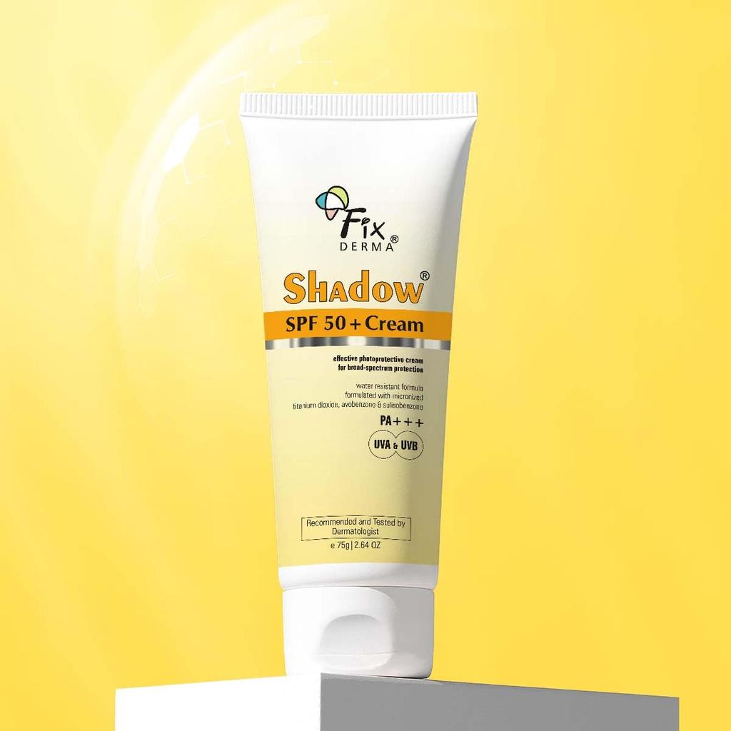 Fixderma Shadow Sunscreen SPF 50+ Cream PA+++ Dry Skin For Body & Face Broad Spectrum Sunscreen For UVA & UVB Protection Non Greasy & Water Resis