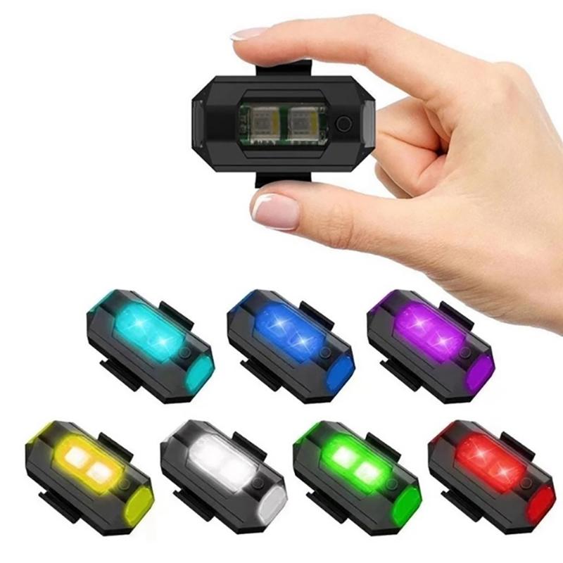 Siebenfarbige Flugzeuglichter Blinklichter Wiederaufladbares Positionslicht Drohne Magnetische Saugmodifikation Universal Fahrradmotor