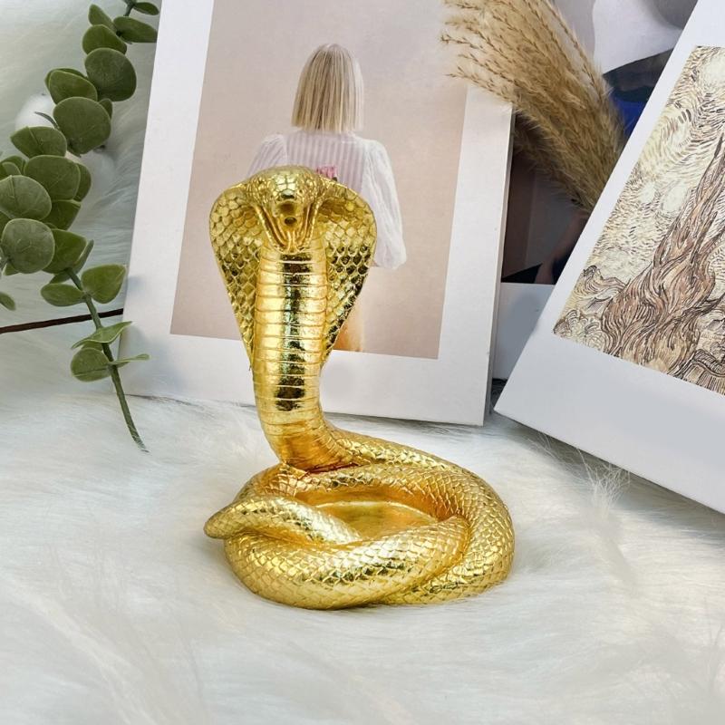 2025 Snake New Years Figurines Statue Handcraft Resins Cobras Decoration Fun Desk Ornament New Years Decoration