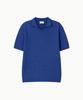 Leondi Johnny Collar Short Sleeve Knit - Blue