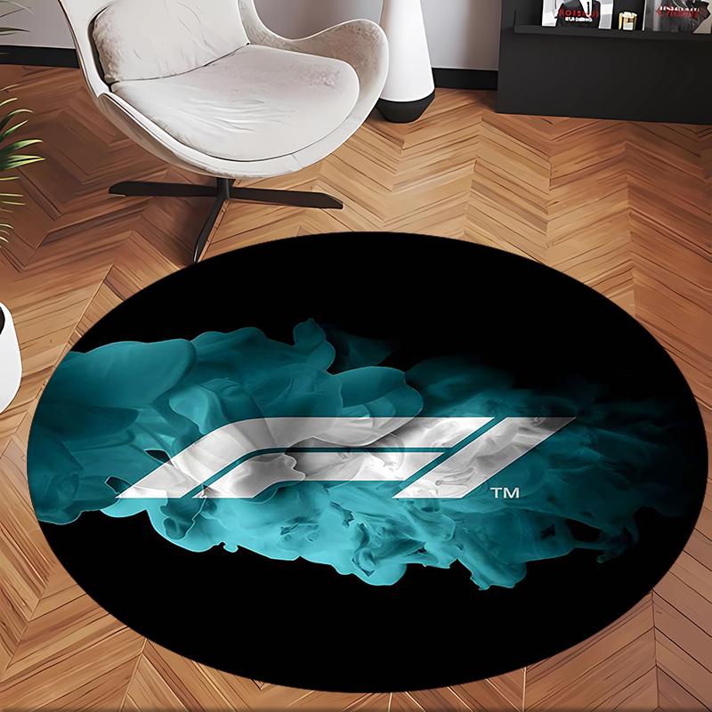 Formula 1 (55) Round Office Rug Decorative Floor Rug for Office Bedroom Living Room and Home Space