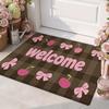 A Cute Cherry Bow Doormat, Durable And Wear-Resistant for Entryways, Suitable for Home Corridors And Doorways, Non-Slip Foot Mat, Perfect for Home Dec