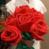 Red Artificial Flower Branch Fashion Simulation Plush Rose  For Girlfriend and Mom Gift