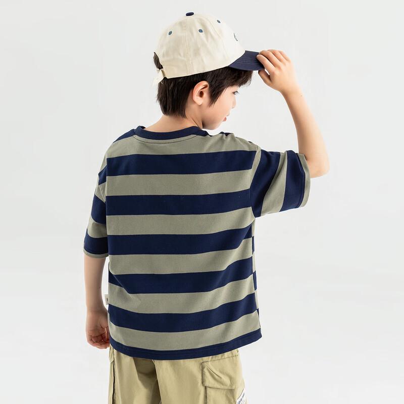 Duoduoja Boy's Lightweight Striped Short Sleeve T-Shirt