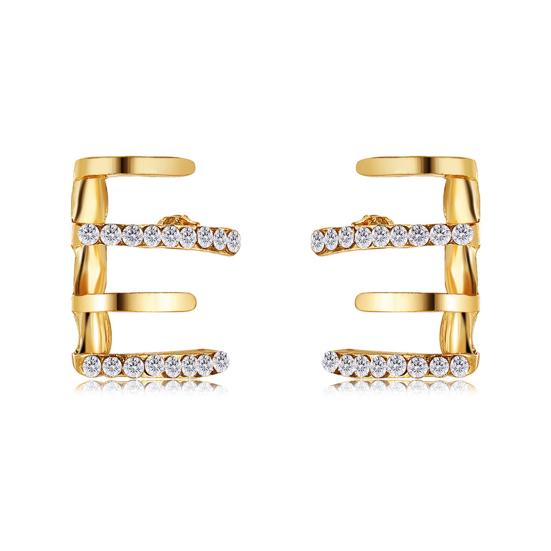 

1 пара серег-гвоздиков с 4 когтями и стразами, ювелирные изделия, сверкающие серьги-гвоздики в корейском стиле для золотистый