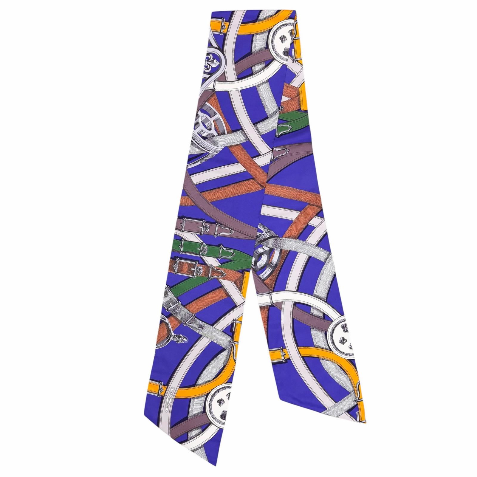 

Excellent HERMES scarf CAVALCADOUR purple silk Women Used