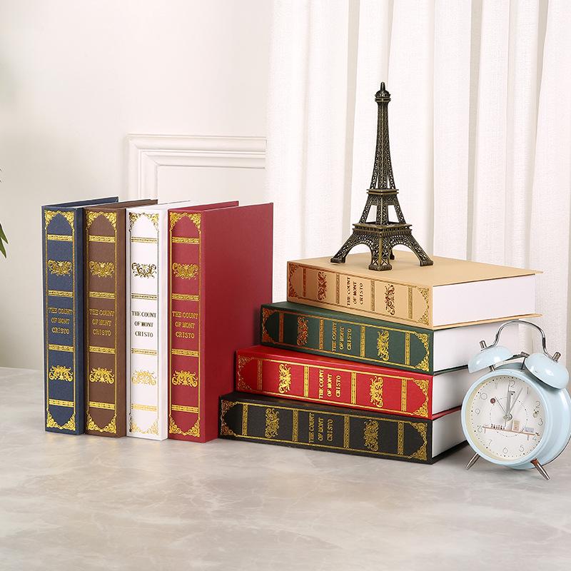 European Home Décor Soft Decoration Book - Indoor Cafe Photography Props Cardboard Craft Ornament Book