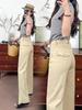 Spring 2026 Korean-Style High Waist Milk Tea Wide Leg Flare Jeans for Women