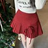 Sweet Dot Mini Skirt Bowknot A-line Short Skirts Sweet Pleated Skirts for Women  Ladies