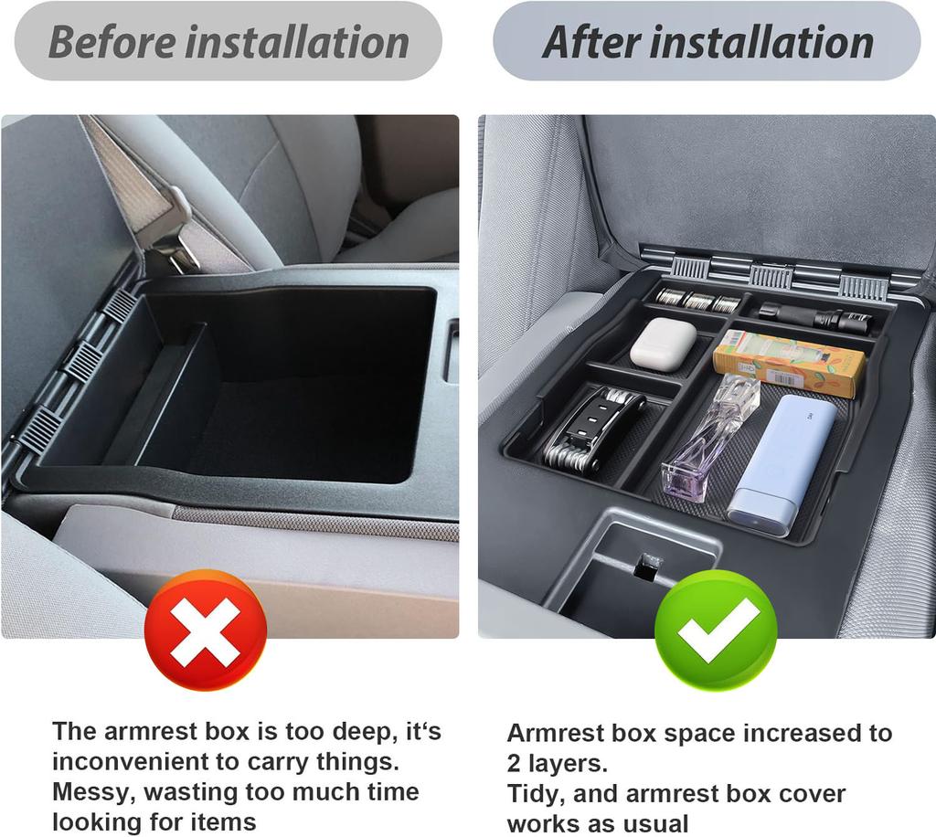 Jump Seat Front Center Console Organizer Ford F150 2015-2025 2025 Armrest Jump Seat Storage Box Tray Interior Car Accessories