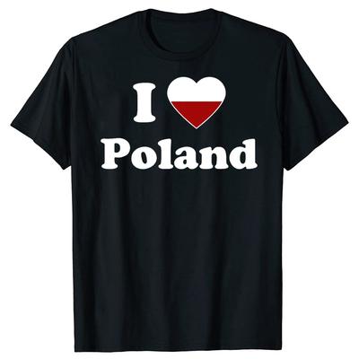 Funny I Love Poland Red Heart Polish T Shirts Men Women Cotton Humor Streetwear Tee Shirt Short Sleeve Unisex Loose Clothing