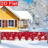 Merry Christmas Snowman Outdoor Banner, Winter Garden Fence Porch Decoration