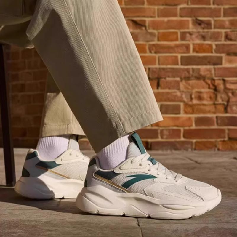 Anta Unrestrained Series Comfortable Versatile Non-Slip Wear-Resistant Low-Top Casual Shoes Men Sneaker White Green 912528833-3