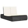 VidaXL Chaise longue double avec coussins noir résine tressée, transat, lit de jour d'extérieur, lit de jour de jardin, lit 368090