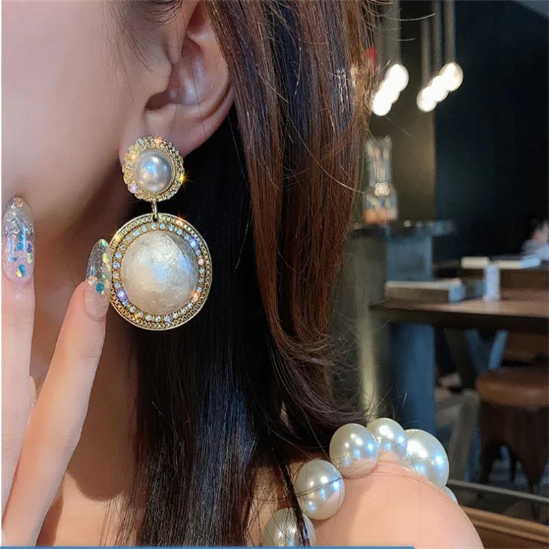 Elegant Fashion Big Pearl Dangle Earrings  for Women Girl Gift Jewelry Wholesale