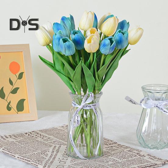 10 Stück künstliche Tulpen mit Stiel, realistisch, für Zuhause, Büro, Tischdekoration, Hochzeit, Kunstblumenzweig, künstliche Blumenarrangement, Dekoration, Foto