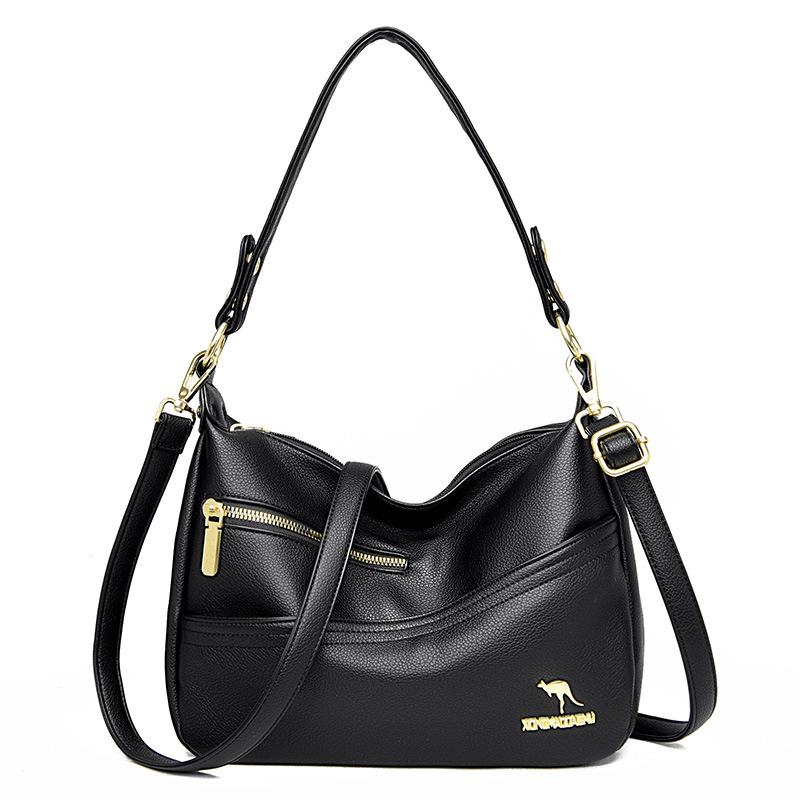 

Модная женская сумка через плечо, модная сумка через плечо с застежкой-молнией, декоративная сумка через плечо, однотонная повседневная сумка для мам среднего возраста