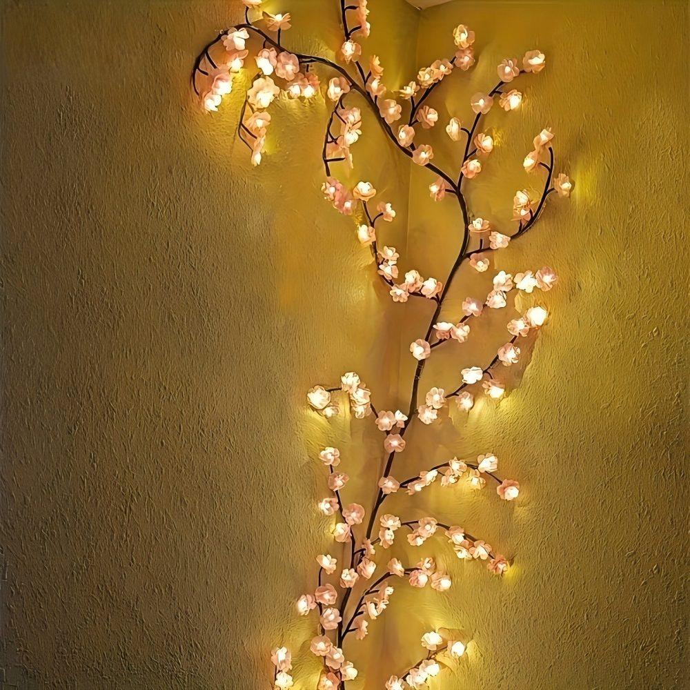 Xiaomi 72/96/144LED Artificial Cherry Blossom Branch LED Lights, USB Powered Pink Flower Fairy Lights for Bedroom Aesthetic Decor