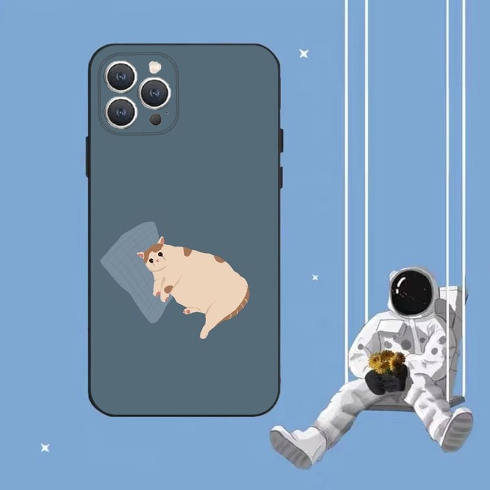 Süße Lustige Meme Katze Handyhülle Für iPhone 16,15,14,13,12,Pro,Max,11,7,8,Plus,XR,XS Max Stoßfeste Silikon Weiche Hülle