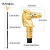 Golden Race Horse Bristle Head Fashion Walking Stick Decorative Cospaly Vintage Party Fashionable Walking Cane Crosier 93cm