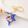Premium Marine Inspired Keyring Zinc Metal Crafted 3 Aquatic Animal Shapes 5 Glittering Crystal Color Variants