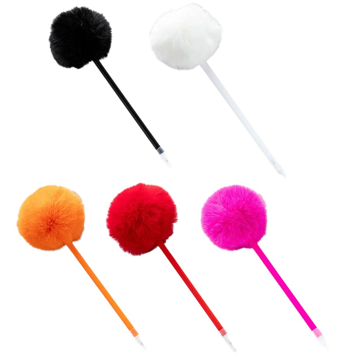 

5 шт. Пухнаста ручка-помпон Офісне шкільне приладдя 1,0 мм Плавно пише для хлопчика дівчинки студента дорослого Писання ведення щоденника A