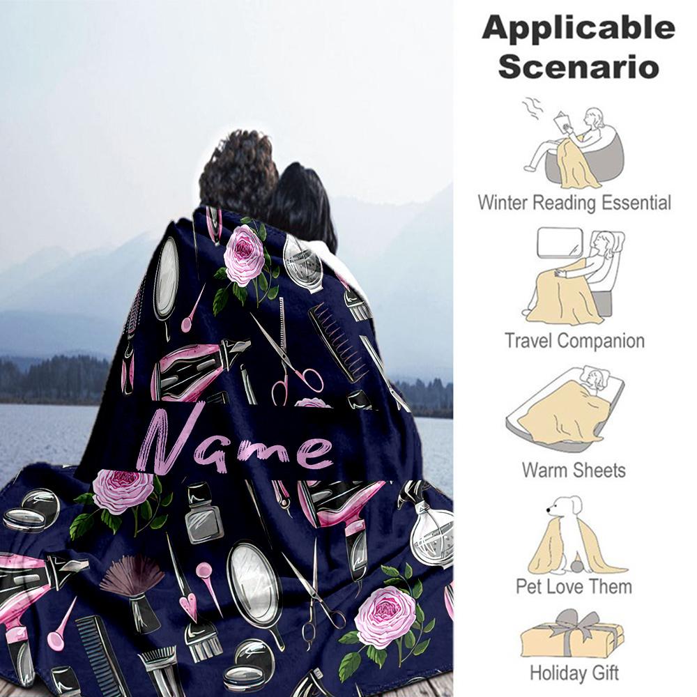 Tools55 Customize Text Blanket Lightweight Customizable Blanket Ultra-Soft Throw For Bedding Nap Office Seaside Ideal for All Seasons